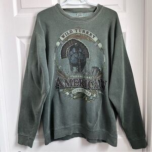 Vintage North American Outfitters sweater pull crew turkey green Women Large